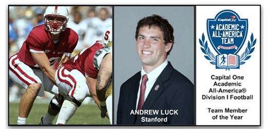 Stanford quarterback Andrew Luck headlines the 2011 Capital One Academic All-America® Division I Football Team 