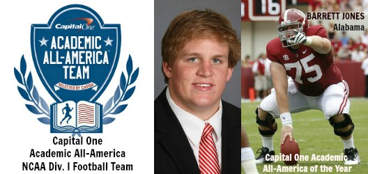 Alabama’s Barrett Jones tops Capital One Academic All-America® Division I Football Team
