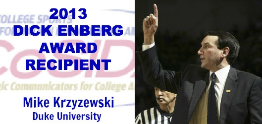 Mike Krzyzewski named recipient of CoSIDA's 2013 Dick Enberg Award