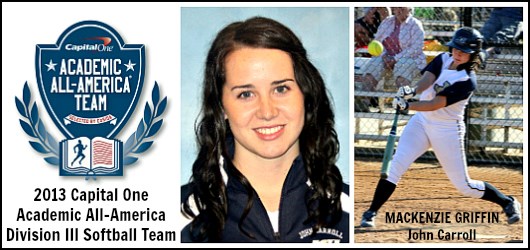 Mackenzie Griffin of John Carroll tops Capital One Academic All-America® Division III Softball Team