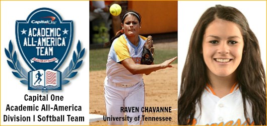 Raven Chavanne of Tennessee tops Capital One Academic All-America® Division I Softball Team 