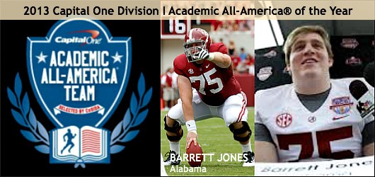 Barrett Jones of Alabama named Capital One Division I Academic All-America® of the Year
